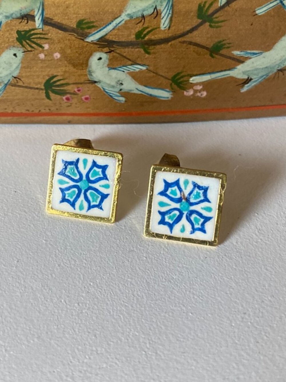 Handpainted Resin Earrings